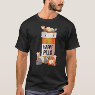 happy pills with otters ferret family ferret   T-Shirt