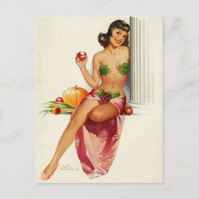 Happy Pin Up Postcard (Front)