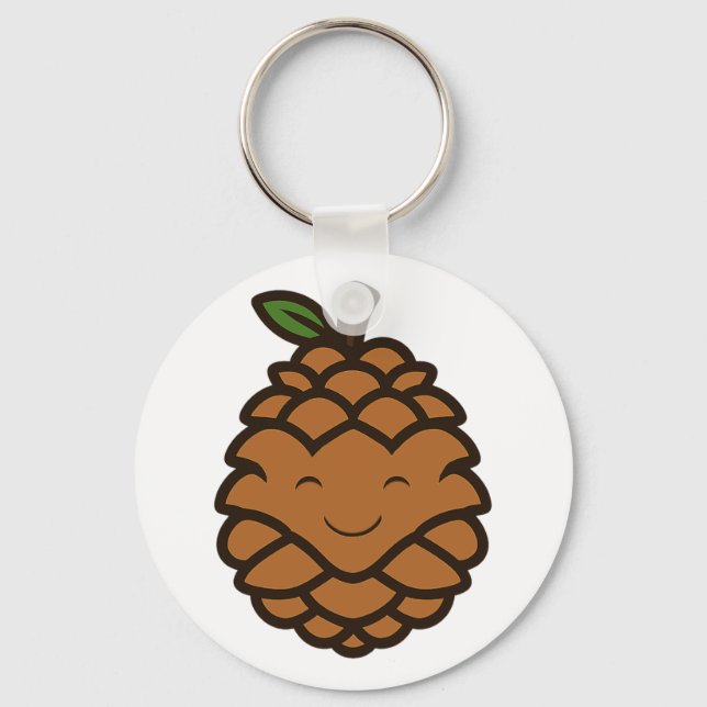 Happy Pine Cone Key Ring (Front)