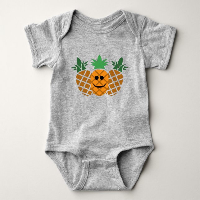 Happy Pineapple Design - Baby Jersey Bodysuit (Front)