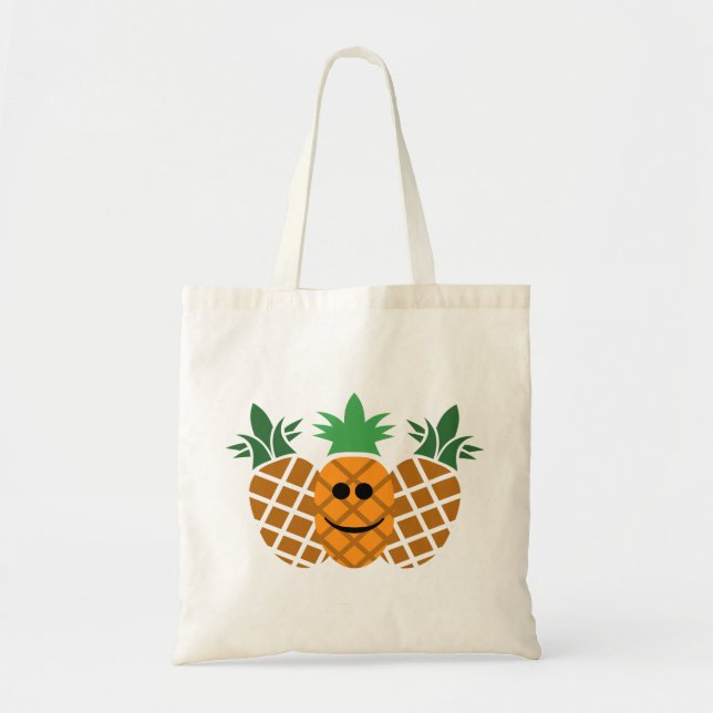 Happy Pineapple Design - Budget Tote Bag (Front)