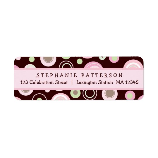Happy Pink Dots Girly Return Address Label