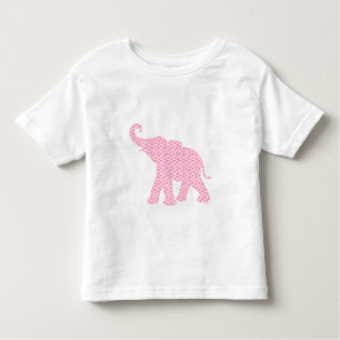 Happy Pink Elephant-Art Pattern Cute Toddler T-Shirt