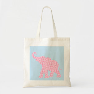 Happy Pink Elephant-Art Pattern Modern Tote Bag