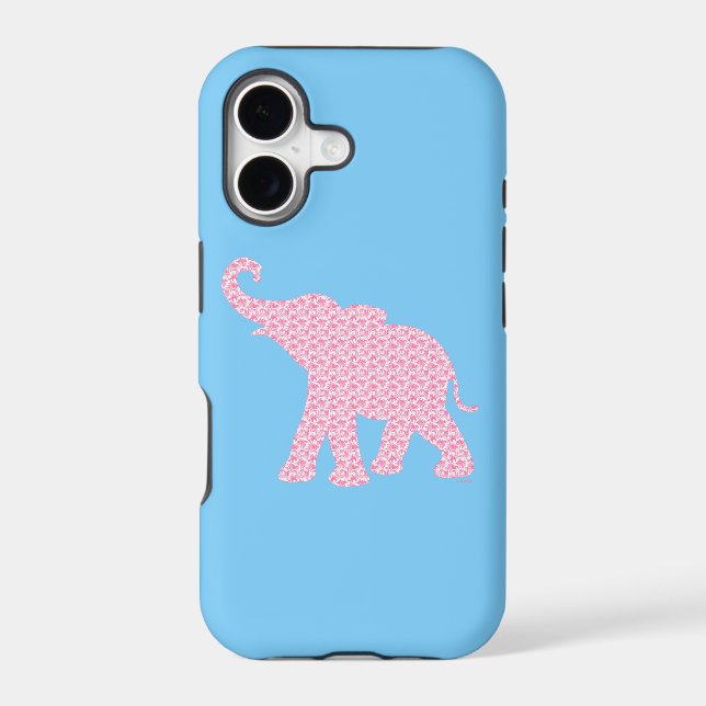 Happy Pink Elephant Art Pattern Unique Cute (Back)