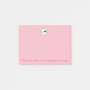 Happy Pink Tooth and Brush Post-it Notes