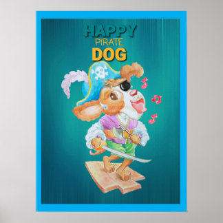 Happy Pirate Dog Poster