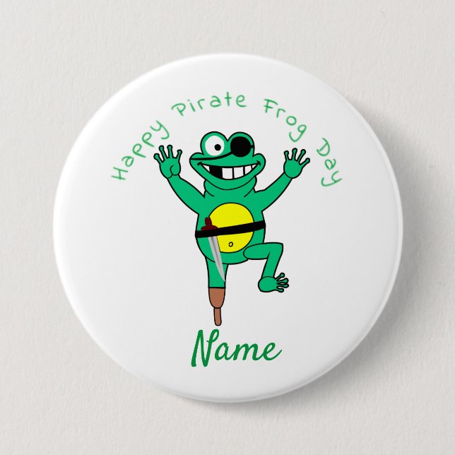 Happy Pirate Frog Day Thunder_Cove  7.5 Cm Round Badge (Front)