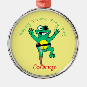 Happy Pirate Frog Day Thunder_Cove Metal Ornament