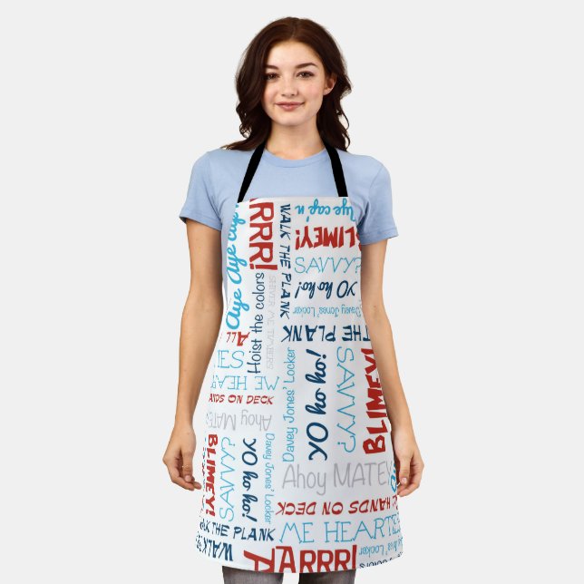 Happy Pirate Party Slogans Apron (Worn)