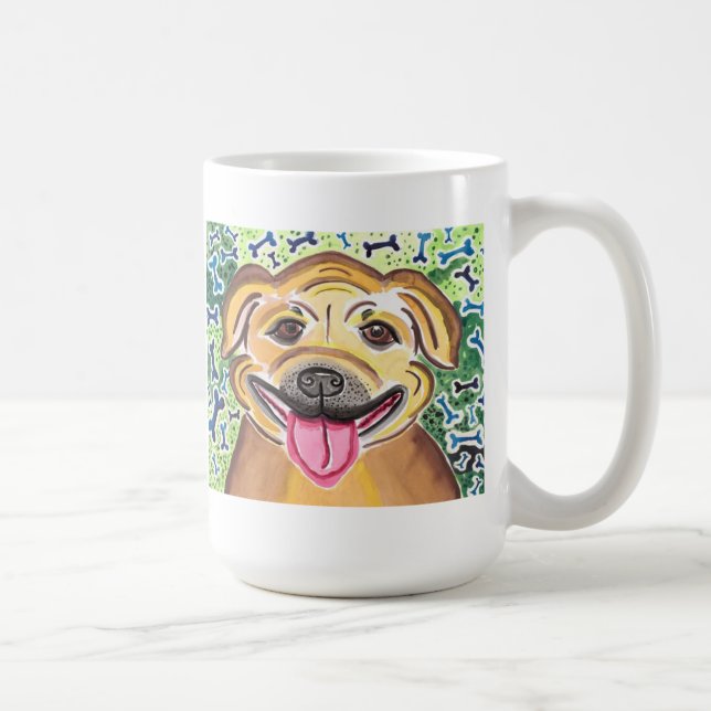 Happy Pit Bull Coffee Mug (Right)