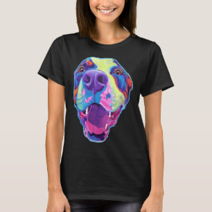 Happy Pit Bull Smiling Colourful Pitbull Dog T-Shirt