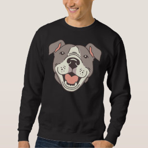 Happy Pit Bulls Paws On Red Sweatshirt