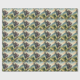 Happy Pitbull Road Trip Scenic Gift Wrap