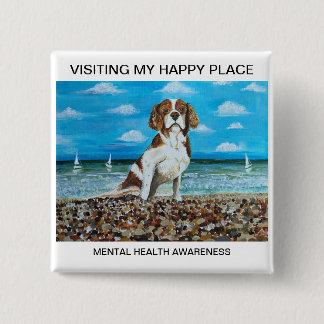 Happy Place 15 Cm Square Badge