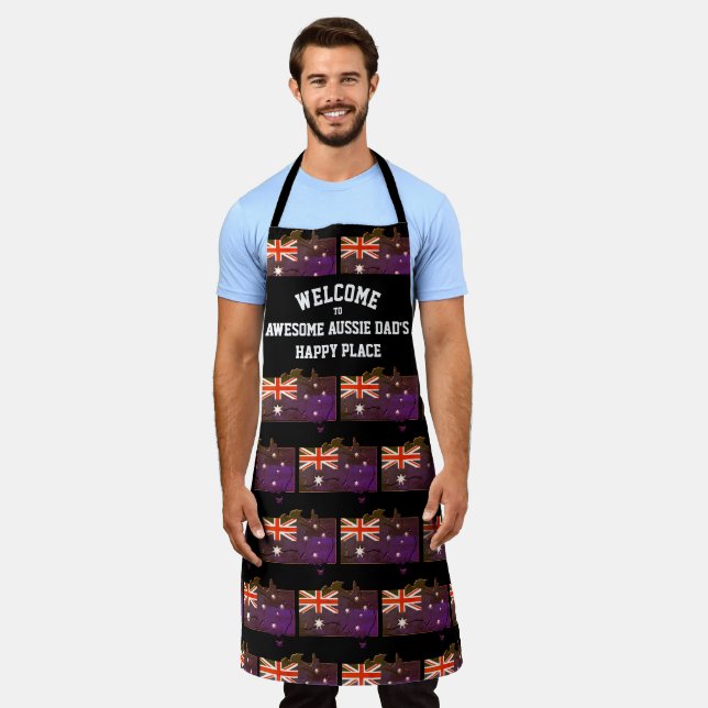 Happy Place AWESOME AUSSIE DAD Australia Apron (Worn)