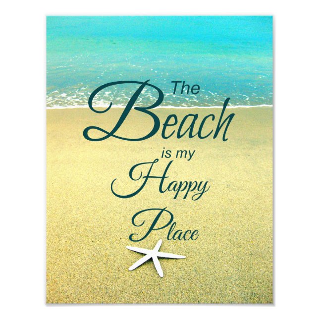 Happy Place Beach Quote Photo Print (Front)