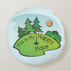 Happy place golf throw pillow