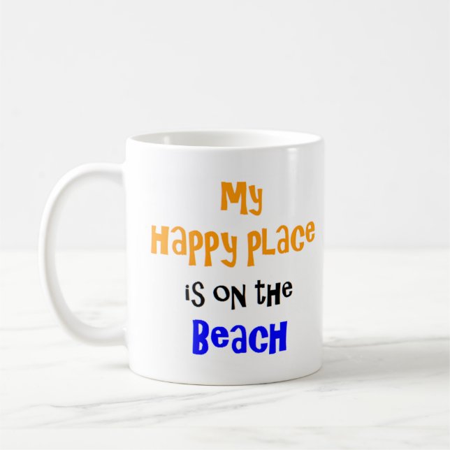 happy place on the beach coffee mug (Left)