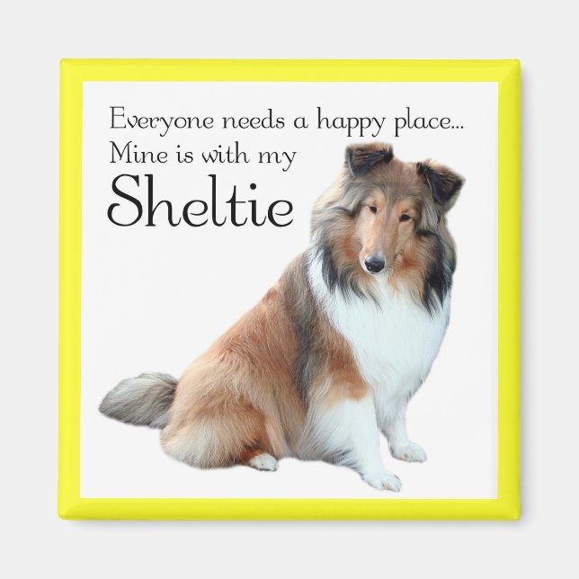 Happy Place Sheltie Magnet (Front)