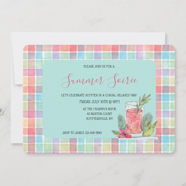 Happy Plaid  Invitation (Front)
