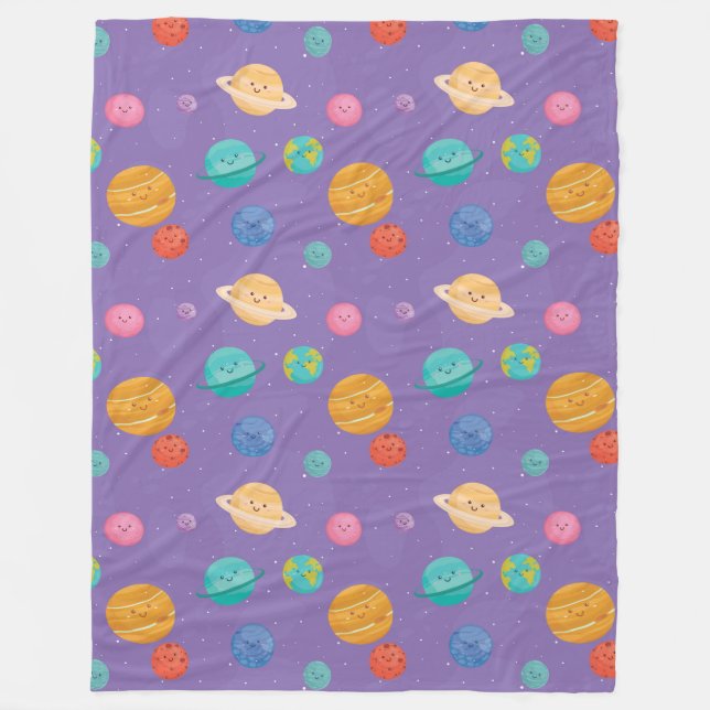 Happy Planets Fleece Blanket (Front)