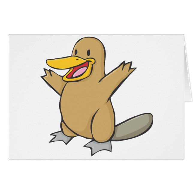 Happy Platypus Cartoon (Front Horizontal)