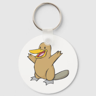 Happy Platypus Cartoon Key Ring