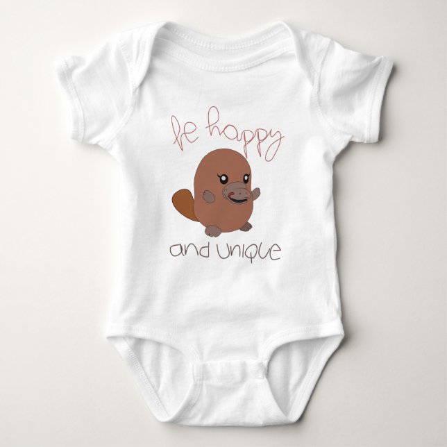 Happy Platypus T-Shirt Baby Bodysuit (Front)