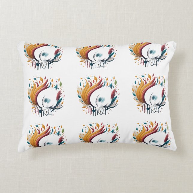 Happy Play Flame Design Decorative Cushion (Front)