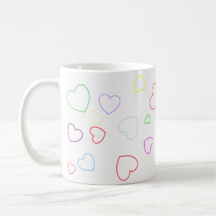 Happy Playful And Colourful Hearts Mug