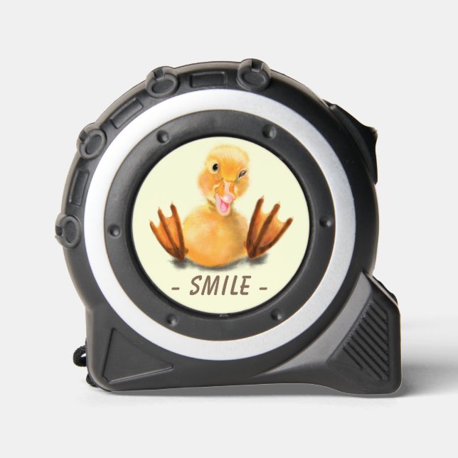 Happy Playful Duck Smile Funny Tape Measure 1 (Front)