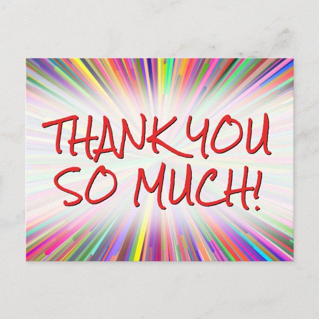 Happy & Playful "THANK YOU SO MUCH!" Postcard (Front)