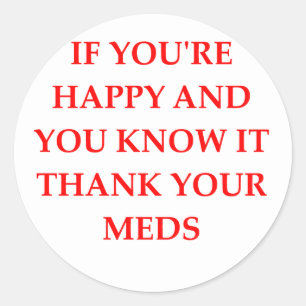 HAPPY.png Classic Round Sticker