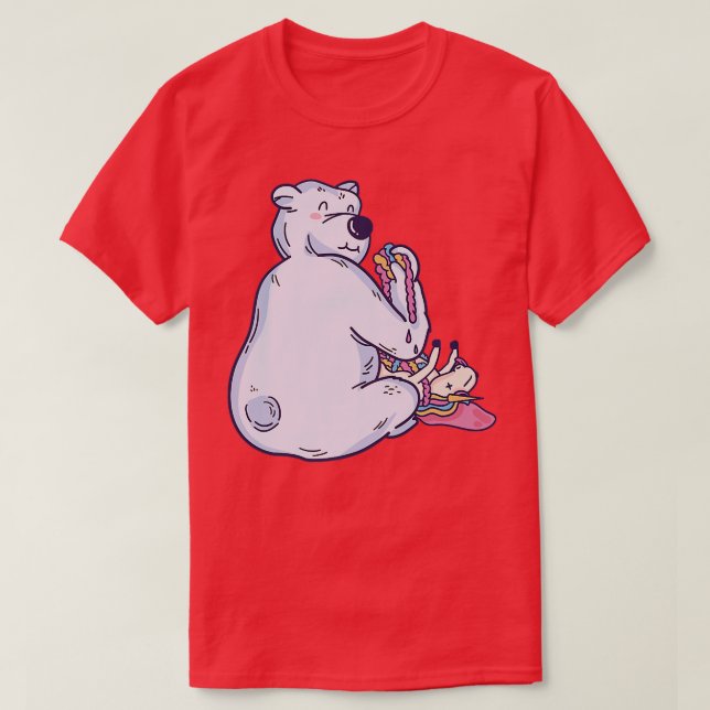 HAPPY POLA BEAR EATING A UNICORN Premium  T-Shirt (Design Front)