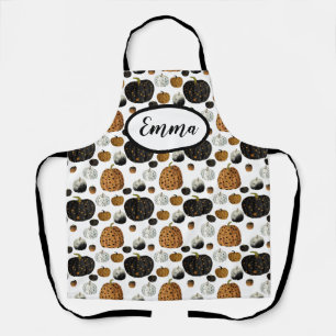 Happy polka dots pumpkin thanksgiving apron