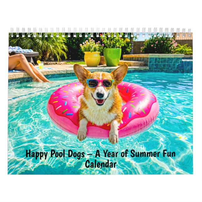 Happy Pool Dogs - A Year of Summer Fun Calendar (Cover)