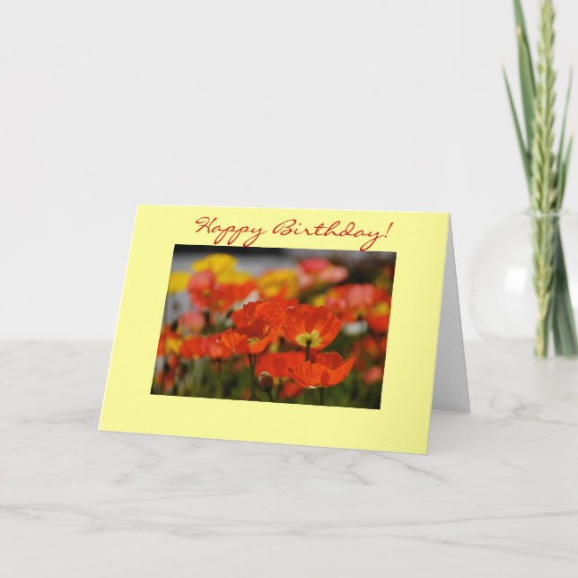 Happy Poppy Birthday Card (Front)