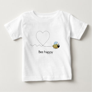 Happy positive bee in love cartoon baby shirt