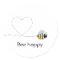 Happy positive bee in love cartoon