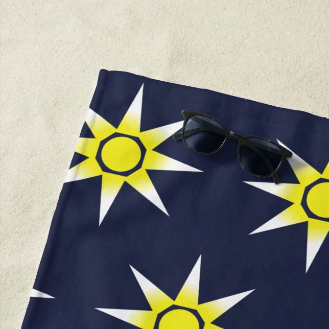 Happy Positive Magic Sun Pattern Beach Towel (In Situ)