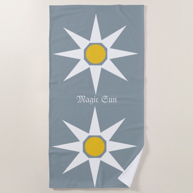Happy Positive Magic Sun Pattern Beach Towel (Front)