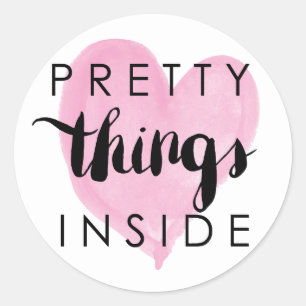 Happy Post Pretty Things Inside Classic Round Sticker