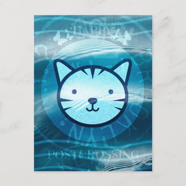 Happy Postcrossing Kitty Postcard (Front)
