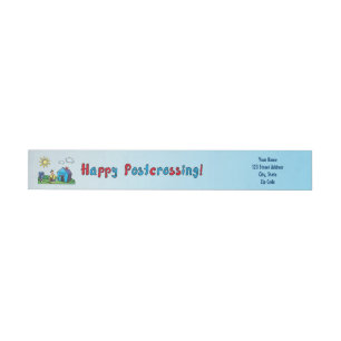 Happy Postcrossing! - Postman. Wrap Around Label