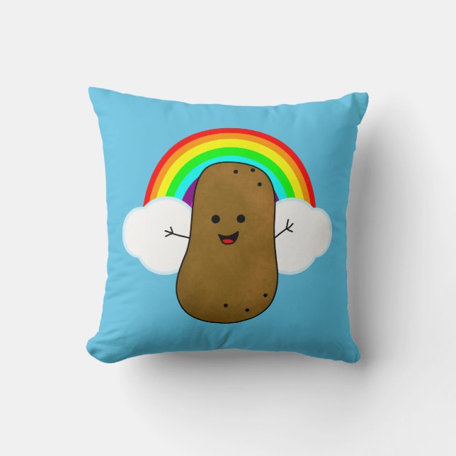 Happy Potato And A Rainbow Cushion (Front)