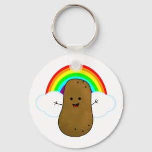 Happy Potato And A Rainbow Key Ring