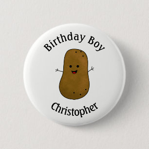 Happy Potato Birthday Personalised 6 Cm Round Badge