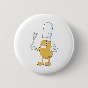 Happy Potato Chef 6 Cm Round Badge