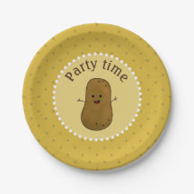 Happy Potato Party Time Paper Plate